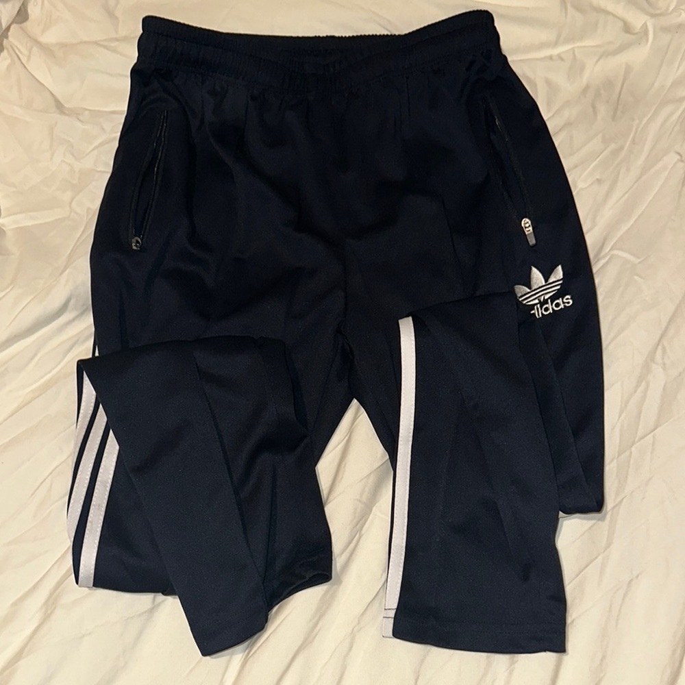 Adidas Blue and White Sweatpants Relaxed Fit Joggers